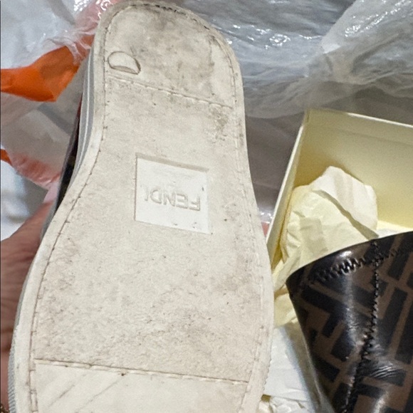 Fendi Black and Brown Logo Pattern Boots - Picture 7 of 11